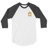 Fire 3/4 Raglan - Unisex (Black/White)