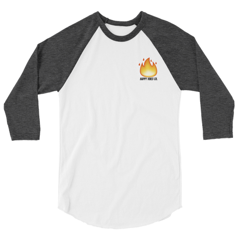 Fire 3/4 Raglan - Unisex (Black/White)