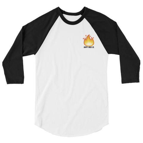 Fire 3/4 Raglan - Unisex (Black/White)