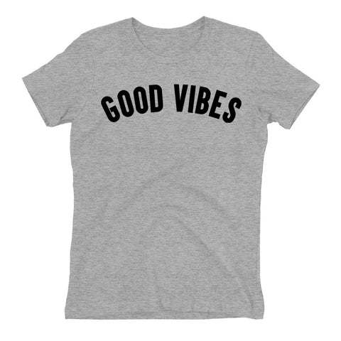 GOOD VIBES Tee - Women's - Heather Grey