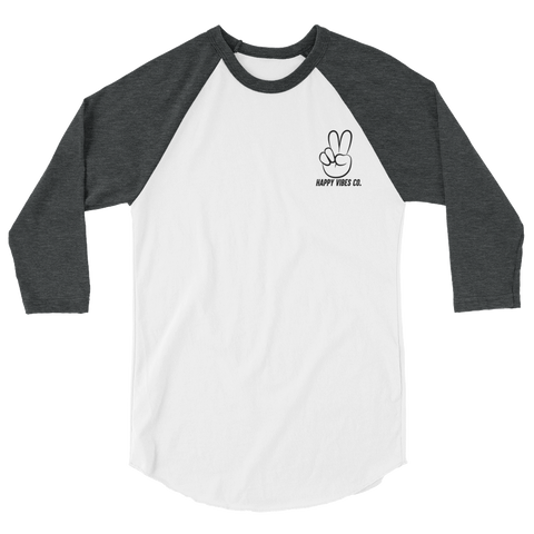 Peace (Prestige) - 3/4 Sleeve Raglan - Heather Grey/White (Unisex)