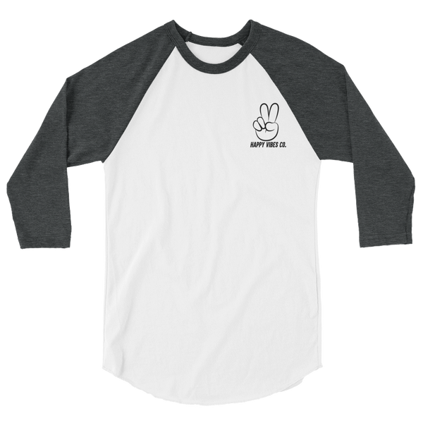 Peace (Prestige) - 3/4 Sleeve Raglan - Heather Grey/White (Unisex)